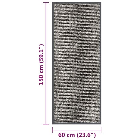 Deurmat getuft 60x150 cm lichtbruin 5