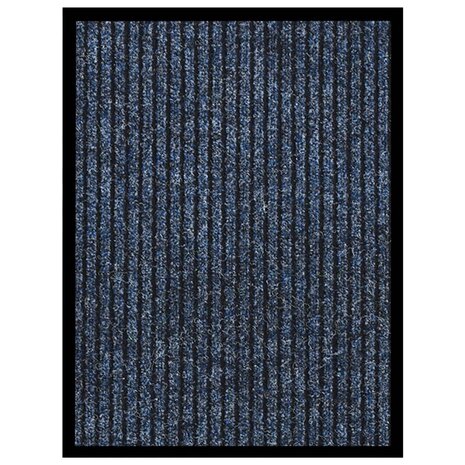 Deurmat 40x60 cm gestreept blauw 1