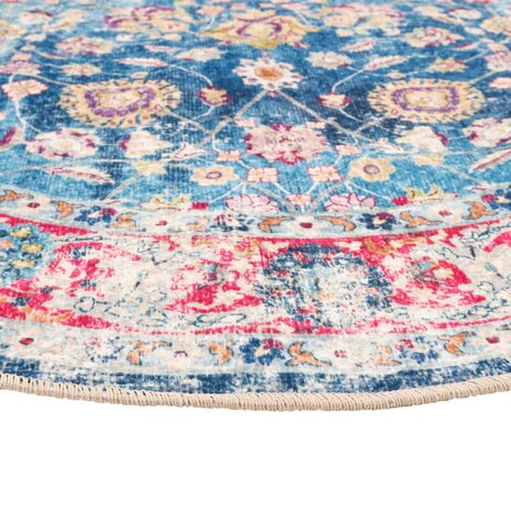 Vloerkleed wasbaar anti-slip Ø 120 cm meerkleurig 4