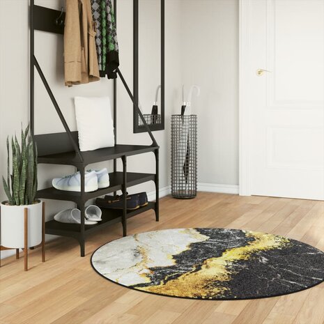 Vloerkleed wasbaar anti-slip Ø 120 cm meerkleurig 1