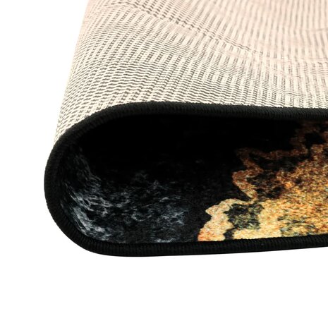 Vloerkleed wasbaar anti-slip Ø 120 cm meerkleurig 3