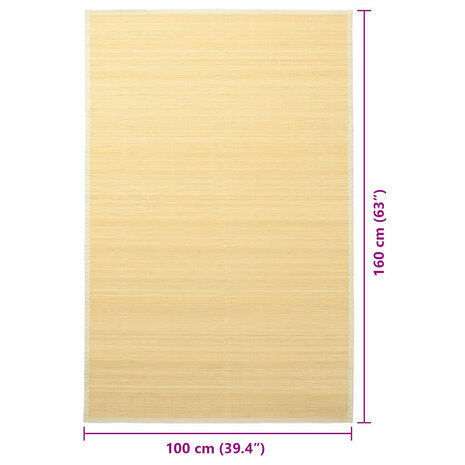Tapijt 100x160 cm bamboe natuurlijk 7