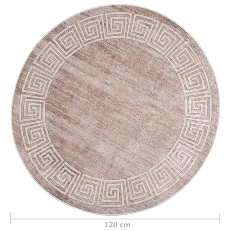 Vloerkleed wasbaar anti-slip 120 cm beige 5