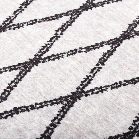 Vloerkleed wasbaar anti-slip 80x150 cm zwart en wit 2