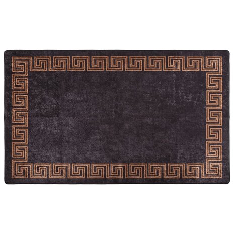 Vloerkleed wasbaar anti-slip 120x170 cm zwart en goudkleurig 1