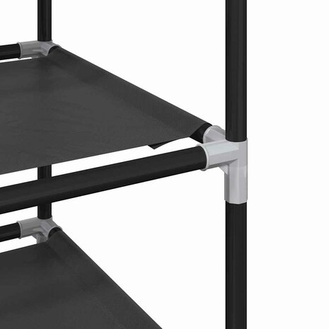 Schoenenrek 10-laags 33x33x174 cm nonwoven stof zwart 7