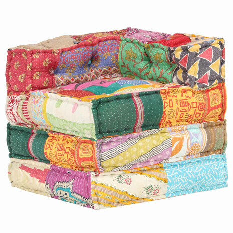 Poef modulair stof patchwork 4