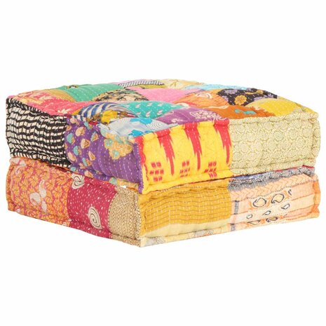 Poef 60x70x36 cm stof patchwork 4