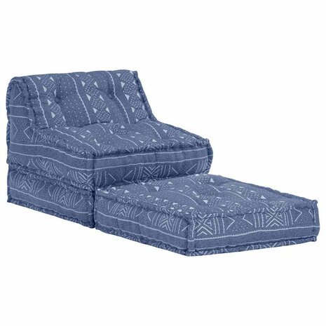 Poef modulair stof indigo 4