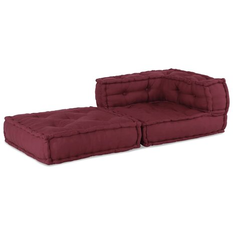 Poef modulair kastanjebruin 70x70x54 stof 4