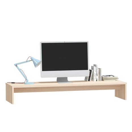 Monitorstandaard 100x27x15 cm massief grenenhout 4