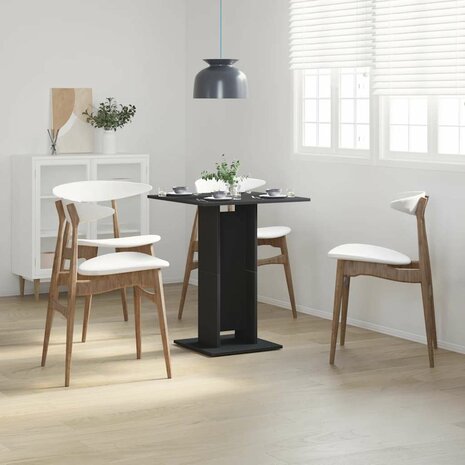 Bistrotafel 60x60x75 cm bewerkt hout zwart 3