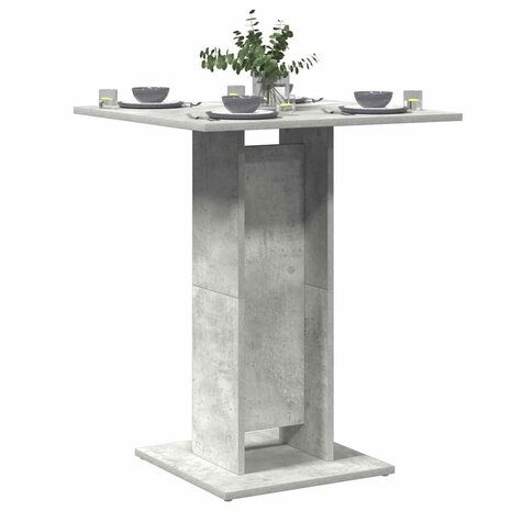 Bistrotafel 60x60x75 cm bewerkt hout betongrijs 1