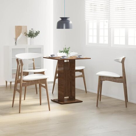 Bistrotafel 60x60x75 cm bewerkt hout bruin eikenkleur 3
