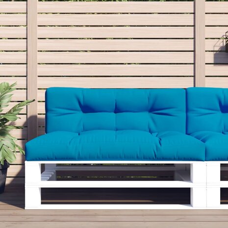 Palletkussen 120x40x12 cm stof lichtblauw 1