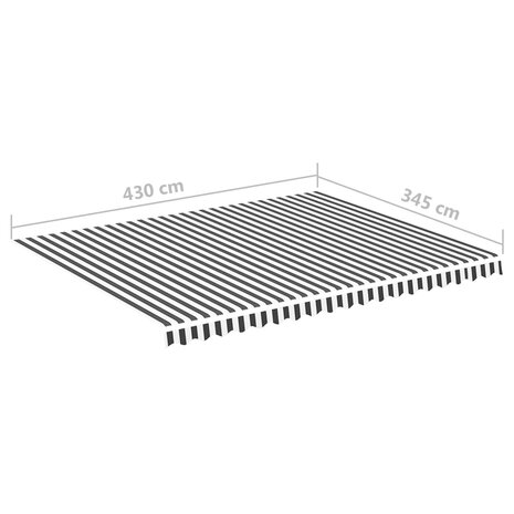 Vervangingsdoek voor luifel 4,5x3,5 m antracietkleurig en wit 6