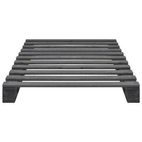 Bedframe pallet massief grenenhout grijs 90x200 cm 3