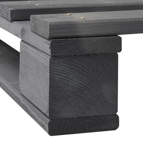 Bedframe pallet massief grenenhout grijs 90x200 cm 6