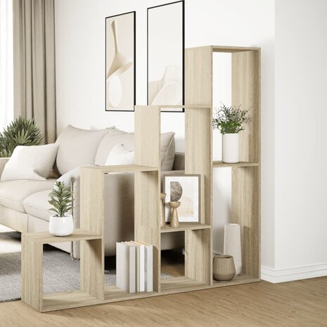 Kamerscherm / boekenkast 143,5x29x143,5 cm hout sonoma eiken 4