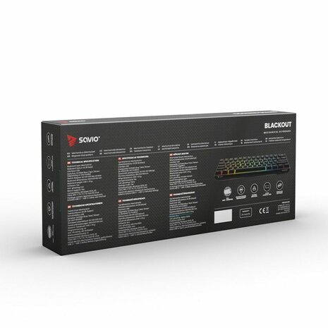 Toetsenbord Savio BLACKOUT Zwart Multicolour Engels QWERTY 7