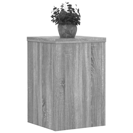 Plantenstandaards 2 st 25x25x35 cm bewerkt hout grijs sonoma 3