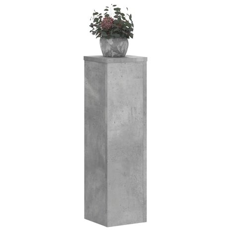 Plantenstandaards 2 st 17x17x60 cm bewerkt hout betongrijs 3