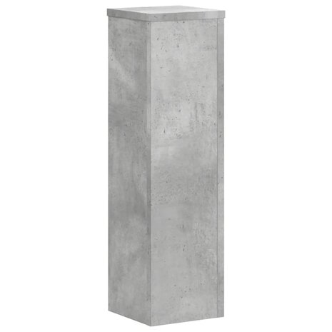 Plantenstandaards 2 st 17x17x60 cm bewerkt hout betongrijs 4