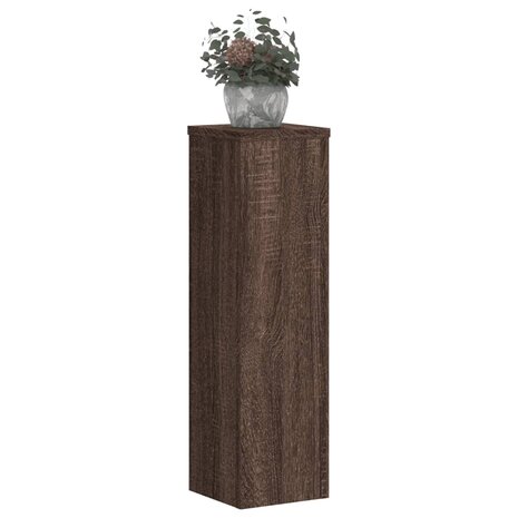 Plantenstandaards 2 st 17x17x60 cm bewerkt hout bruin eiken 3