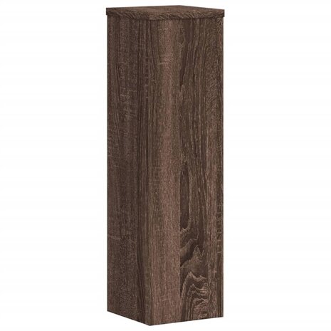 Plantenstandaards 2 st 17x17x60 cm bewerkt hout bruin eiken 7
