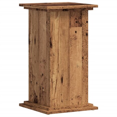 Plantenstandaard 33x33x60 cm bewerkt hout oud houtkleurig 2