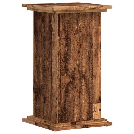 Plantenstandaard 33x33x60 cm bewerkt hout oud houtkleurig 6