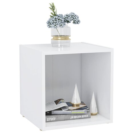 Tv-meubel 37x35x37 cm bewerkt hout wit 5