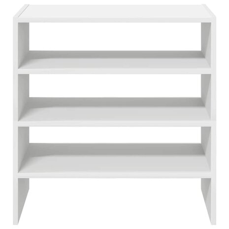 Schoenenrekken 2 st stapelbaar 60x30x30,5 cm wit 4