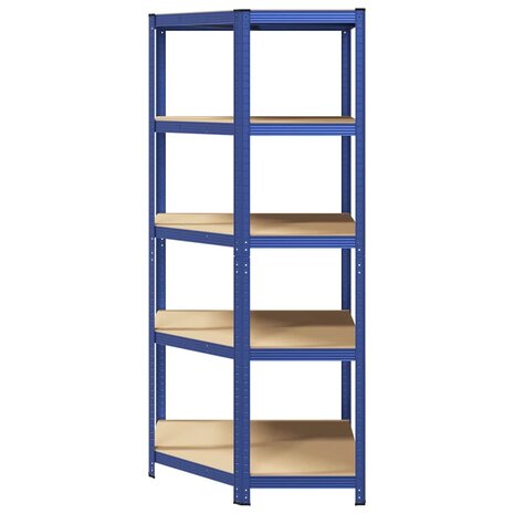 Hoekrek 5-laags staal en bewerkt hout blauw 4
