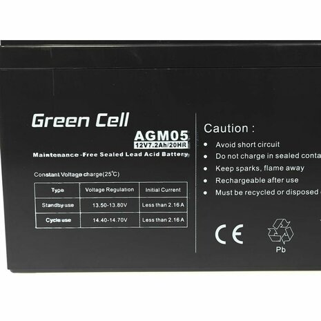 Batterij voor UPS SAI Green Cell AGM05 72 Ah 12 V 2