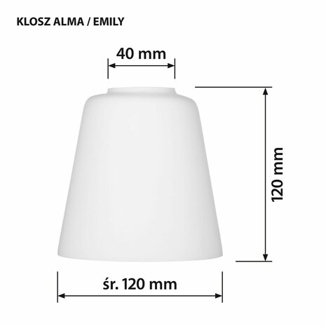 Lampenkap Activejet klosz EMILY Wit Glas 12 cm 4