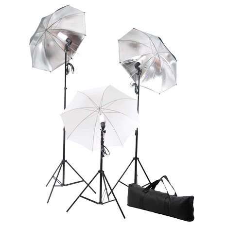 Studioverlichtingsset 24 watt inclusief statieven en paraplu&apos;s   3