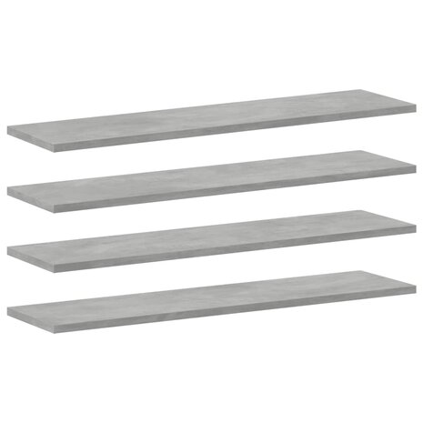 Wandschappen 4 st 80x20x1,5 cm bewerkt hout betongrijs 2