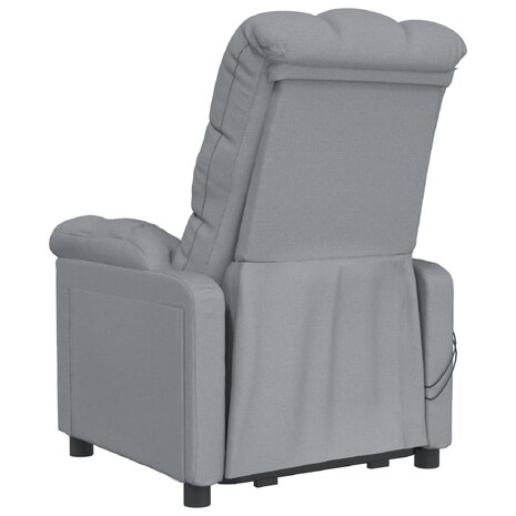 Massagestoel elektrisch stof lichtgrijs 6