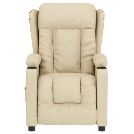 Massagestoel elektrisch stof crèmekleurig 4
