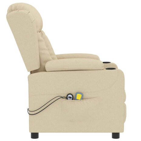 Massagestoel elektrisch stof crèmekleurig 5