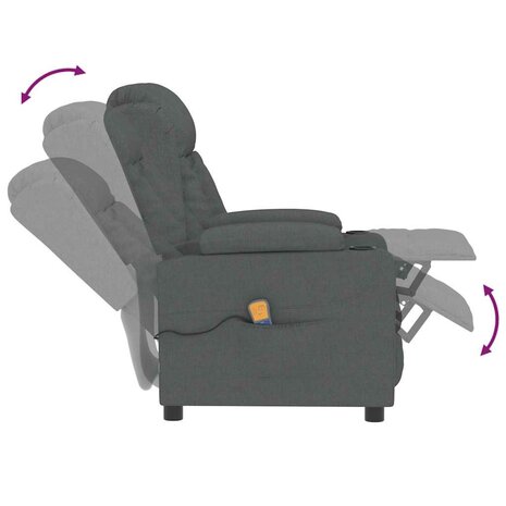 Massagestoel stof donkergrijs 6