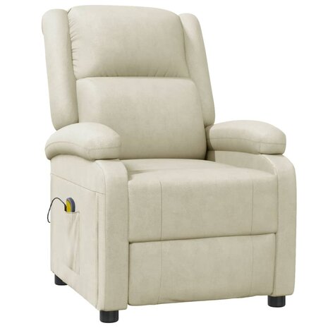 Massagestoel kunstleer crèmewit 2