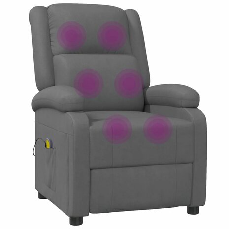 Massagestoel kunstleer grijs 7