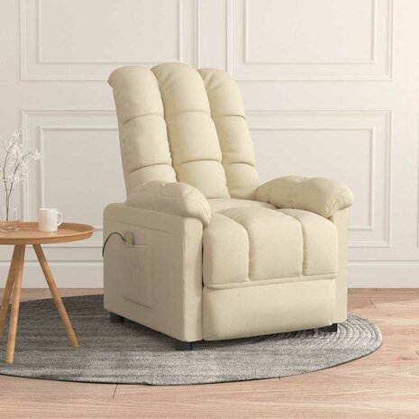 Massagestoel stof crèmekleurig 1