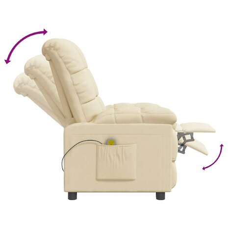 Massagestoel stof crèmekleurig 7