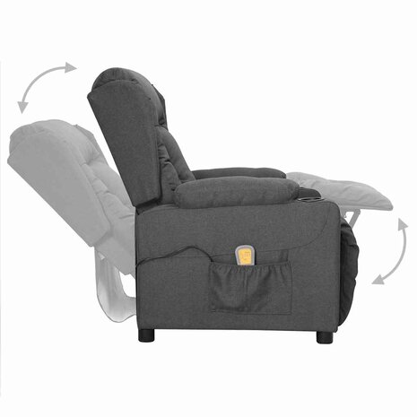 Sta-op-massagestoel stof donkergrijs 5