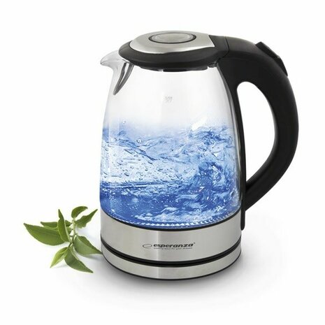 Waterkoker Esperanza EKK012  Zwart Glas Plastic 2200 W 1,7 L 2