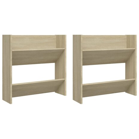 Wandschoenenkasten 2 st 60x18x60 cm spaanplaat sonoma eiken 2