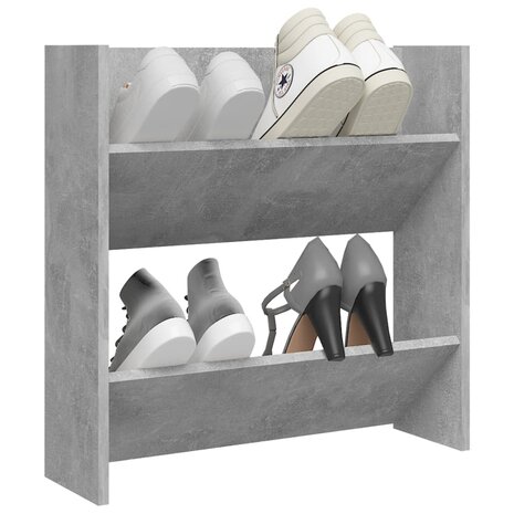 Wandschoenenkast 60x18x60 cm spaanplaat betongrijs 3